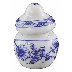 Ceramic jar with lid h 2.2 cm nativity scene accessories