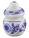 Ceramic jar with lid h 2.2 cm nativity scene accessories