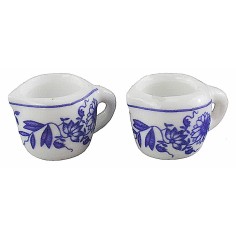 Set 2 vasetti in ceramica h 1,1 cm minuterie presepe 2