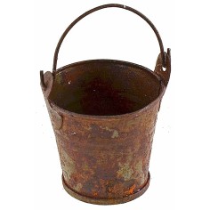 Secchio in metallo arrugginito h 4 con manico h 6,7 cm metallo 2