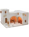 Pesebre árabe iluminado completo con figuritas de 40,5x31x26,5 cm de altura