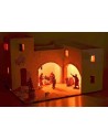 Illuminated Arabic nativity scene complete with figurines