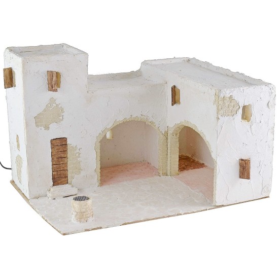 Villaggio arabo illuminato cm 40,5x31x26,5 h borghi, casetta