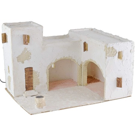 Pueblo árabe iluminado de 40,5x31x26,5 cm de altura, aldeas, casita.