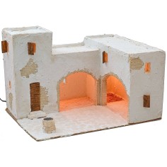 Villaggio arabo illuminato cm 40,5x31x26,5 h borghi, casetta