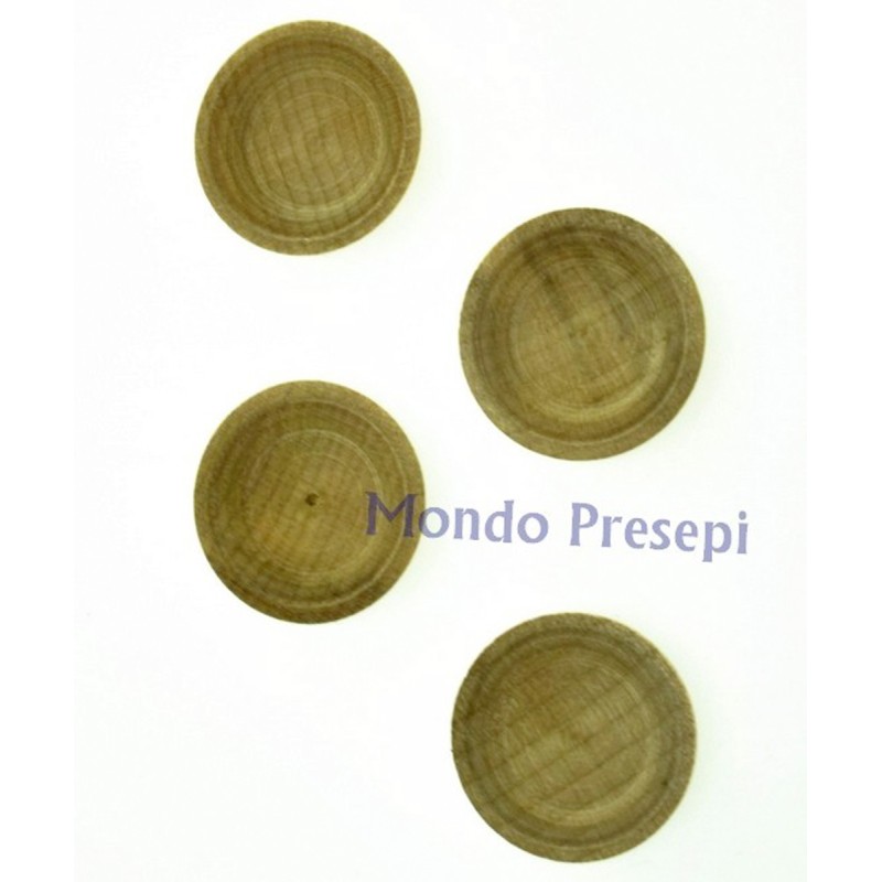 Set of 4 wooden plates cm 1,5