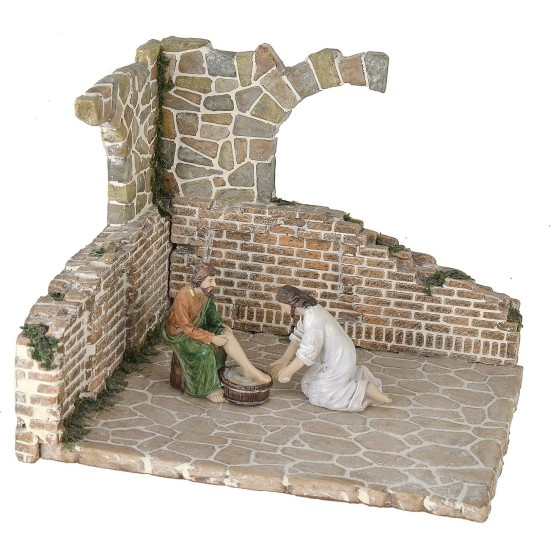 Ambientación en resina para belén de 20x17,5x16 cm de alto.