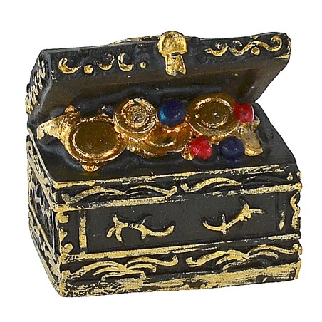 Open chest with treasures 2.7x2.1x2.6 cm, nativity scene