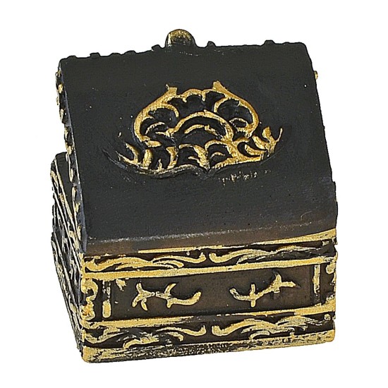 Forziere aperto con tesori cm 2,7x2,1x2,6 h minuterie presepe