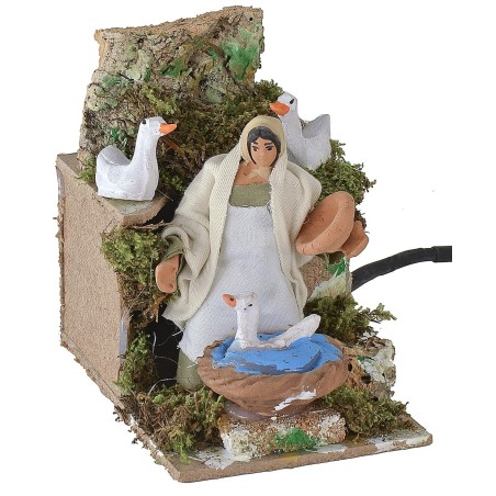 Peasant woman with moving geese 10 cm