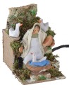 Contadina con oche in movimento 10 cm Mondo Presepi