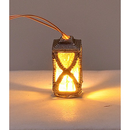 Lanterna con led bianco caldo 3-3,5 Volt cm 1,5 h tensione