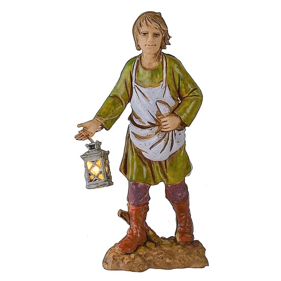 Lanterna media lavorata con led giallo 3 Volt cm 1,8 h