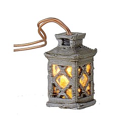 Lanterna media lavorata con led giallo 3 Volt cm 1,8 h