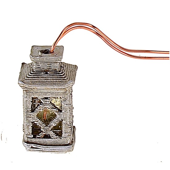Lanterna media lavorata con led giallo 3 Volt cm 1,8 h