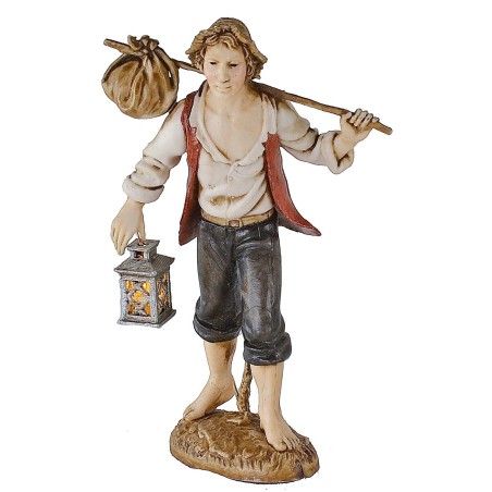 Lanterna grande lavorata con led giallo 3 Volt cm 2,1 h