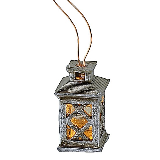 Lanterna grande lavorata con led giallo 12 Volt cm 2,1 h