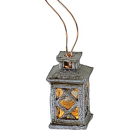 Lanterna grande lavorata con led giallo 3 Volt cm 2,1 h