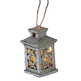Lanterna grande lavorata con led giallo 3 Volt cm 2,1 h