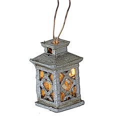 Lanterna grande lavorata con led giallo 3 Volt cm 2,1 h