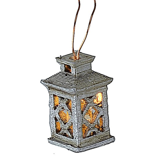 Large lantern worked with 3 Volt yellow LED, 2.1 cm h