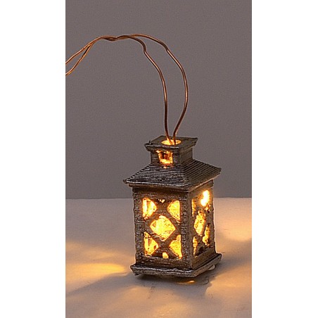 Lanterna grande lavorata con led giallo 12 Volt cm 2,1 h