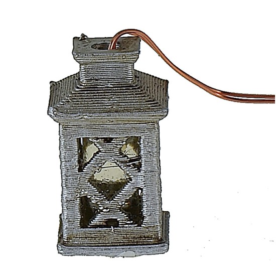 Lanterna grande lavorata con led giallo 3 Volt cm 2,1 h