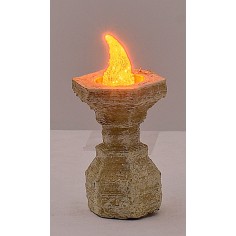 Brasero pequeño con LED naranja parpadeante 12 Voltios cm 2,7 h 2