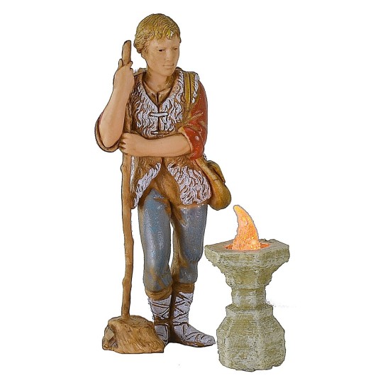 Small brazier with flickering orange LED 12 Volt 2.7 cm h