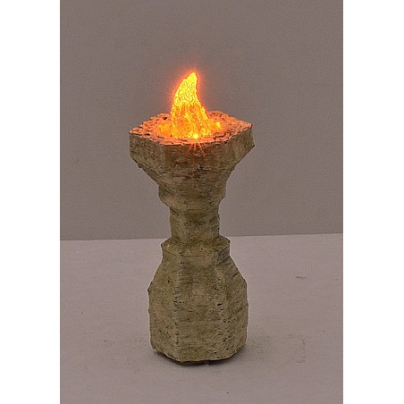Brasero mediano con luz LED naranja parpadeante de 12 voltios