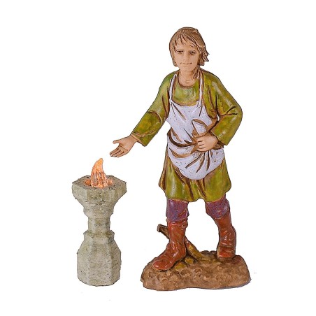 Brasero mediano con luces LED naranjas parpadeantes de 12 voltios, 3,6 cm de altura.