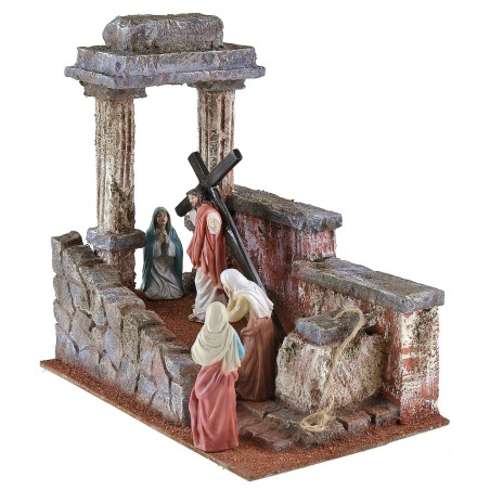 Ambientazione donne di Gerusalemme cm 25x15x24,5 h altezza