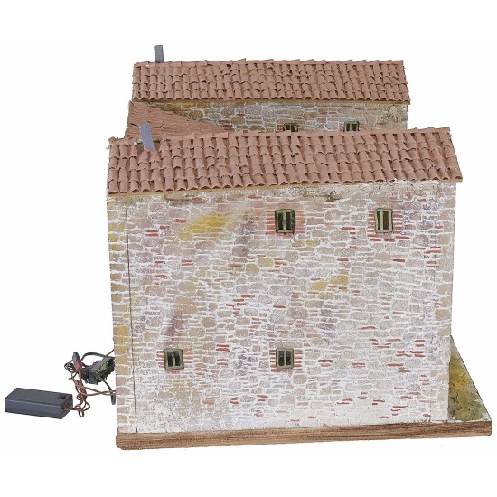 Stuccoed farmhouse with working illuminated oven complete with