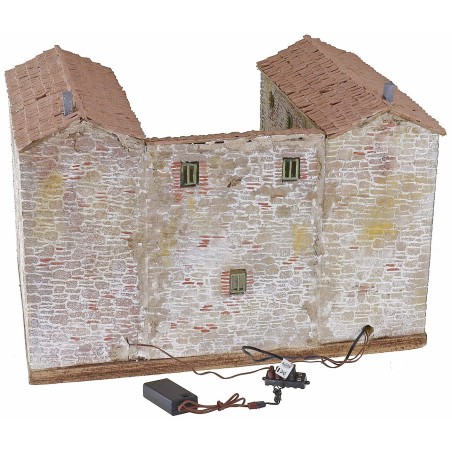 Casita enlucida con horno funcional iluminado de 50x40x35 cm.