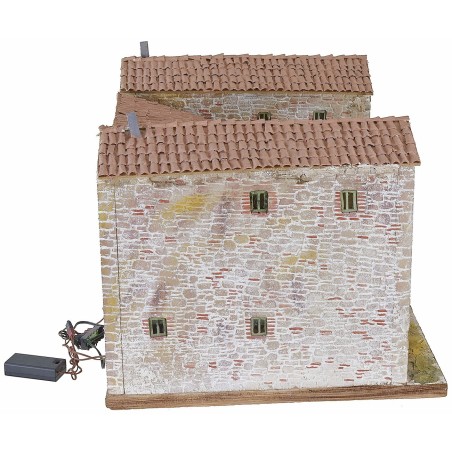Casita enlucida con horno funcional iluminado de 50x40x35 cm h