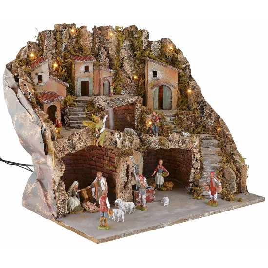 Presepe Alessi In Porcellana Decorato A Mano - Grotta Della Natività, 5 Pezzi, Oro - Foto 9