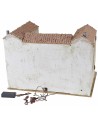 Stucco farmhouse with working lit fireplace complete with