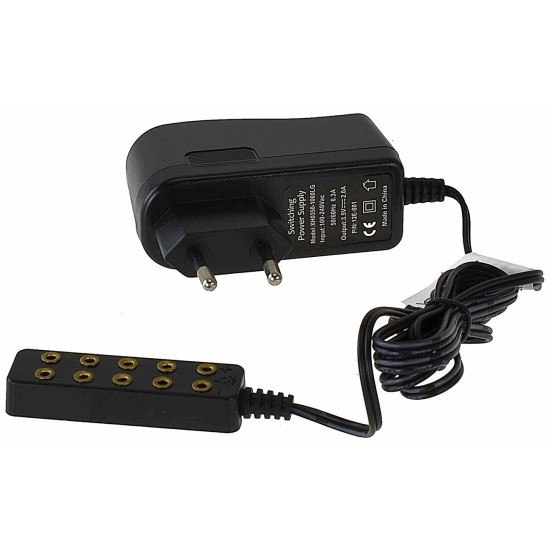 Alimentador con regleta de 5 enchufes, baja tensión 3,5v 2A