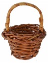 Wicker basket with handle, diameter 5x6.2 cm, nativity scene accessories