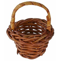 Wicker basket with handle, diameter 5x6.2 cm, nativity scene accessories 2