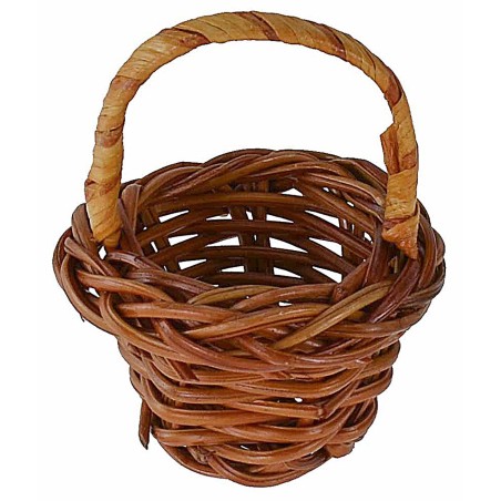 Wicker basket with handle, diameter 5x6.2 cm, nativity scene accessories