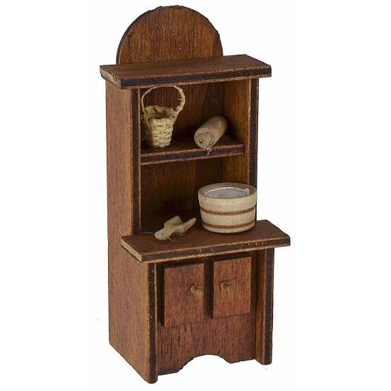 Aparador de madera con herrajes de 5,6x4,6x12,5 cm de altura.