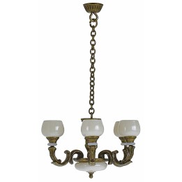 Bronze colored 6-arm chandelier