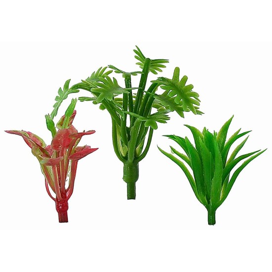 Conjunto de 3 arbustos sin base de 3-4-6 cm planta florecida, planta