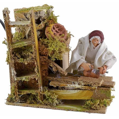 Carpintero en movimiento con cepillo - estatua en movimiento para