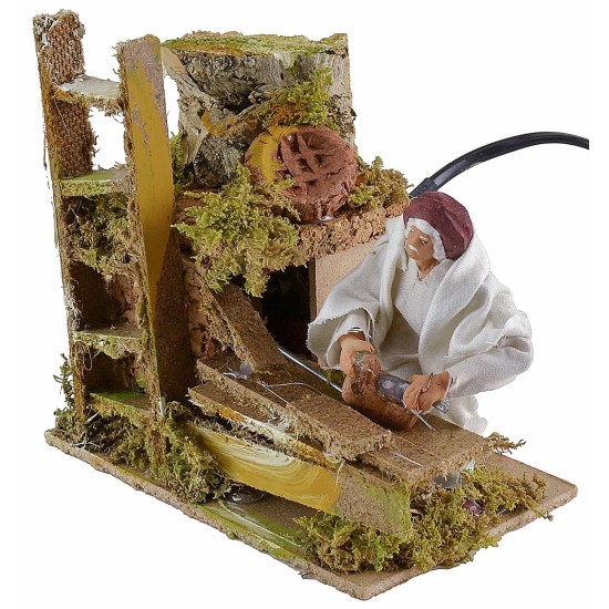 Falegname in movimento con pialla - statue in movimento per