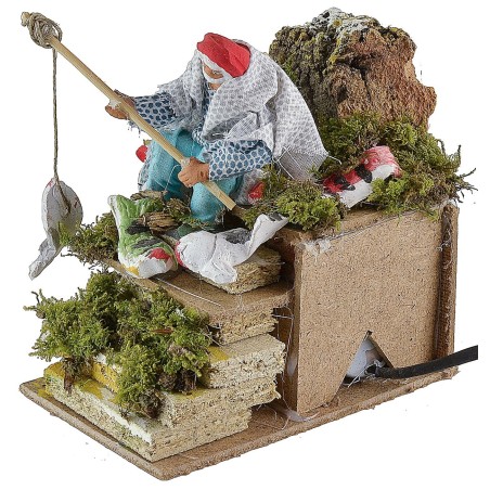 Pescador de terracota con movimiento Mondo Presepi