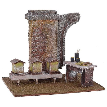 Apiario con colmenas para pesebre cm 24x17,5x19,5 h para