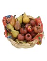 copy of Wicker basket with assorted fruit in wax ø 4,5x2,2 h cm