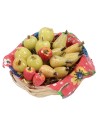 copy of Wicker basket with assorted fruit in wax ø 4,5x2,2 h cm